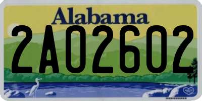 AL license plate 2AO2602