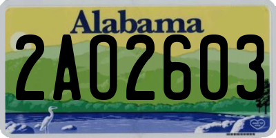 AL license plate 2AO2603