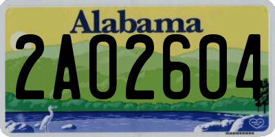 AL license plate 2AO2604