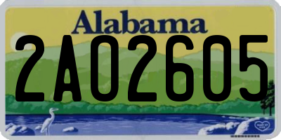 AL license plate 2AO2605