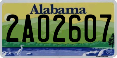 AL license plate 2AO2607