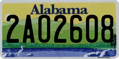 AL license plate 2AO2608