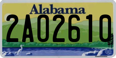 AL license plate 2AO2610