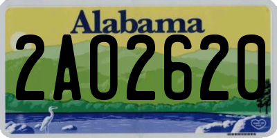 AL license plate 2AO2620