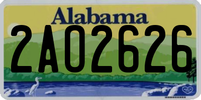 AL license plate 2AO2626