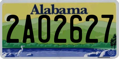 AL license plate 2AO2627