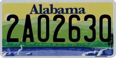 AL license plate 2AO2630