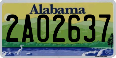 AL license plate 2AO2637