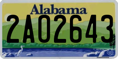 AL license plate 2AO2643