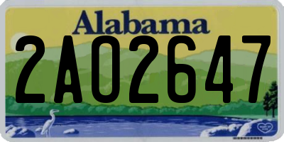 AL license plate 2AO2647