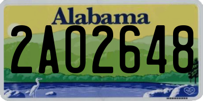 AL license plate 2AO2648