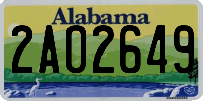 AL license plate 2AO2649