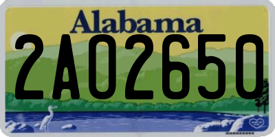 AL license plate 2AO2650