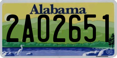 AL license plate 2AO2651