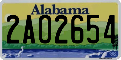 AL license plate 2AO2654