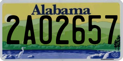 AL license plate 2AO2657