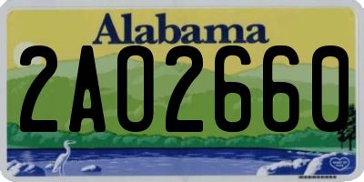 AL license plate 2AO2660