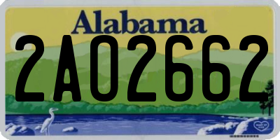 AL license plate 2AO2662