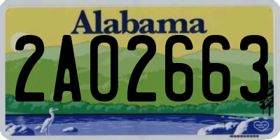 AL license plate 2AO2663