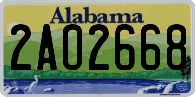 AL license plate 2AO2668