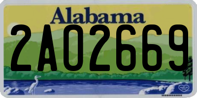 AL license plate 2AO2669