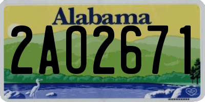 AL license plate 2AO2671