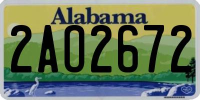 AL license plate 2AO2672
