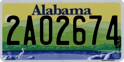 AL license plate 2AO2674