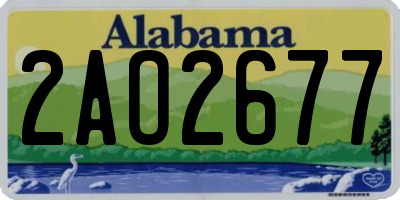 AL license plate 2AO2677