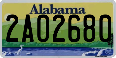 AL license plate 2AO2680