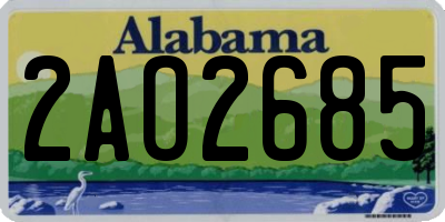 AL license plate 2AO2685