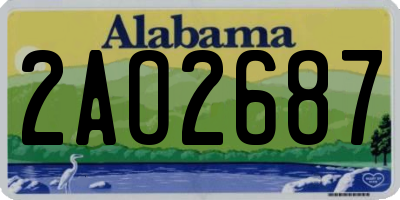 AL license plate 2AO2687