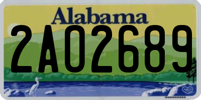 AL license plate 2AO2689