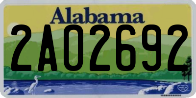 AL license plate 2AO2692