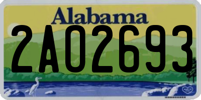 AL license plate 2AO2693