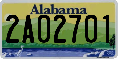 AL license plate 2AO2701