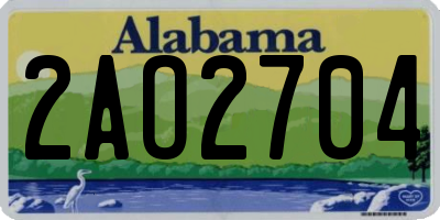 AL license plate 2AO2704