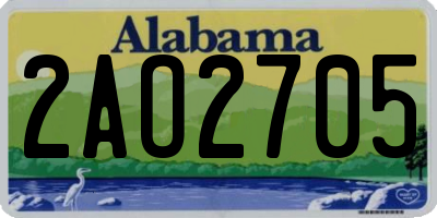 AL license plate 2AO2705