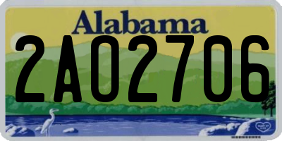 AL license plate 2AO2706