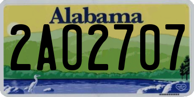 AL license plate 2AO2707