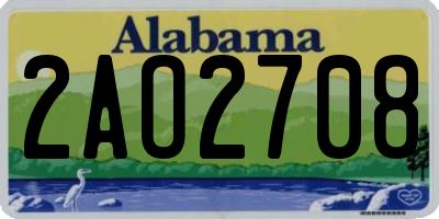 AL license plate 2AO2708