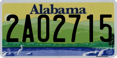 AL license plate 2AO2715