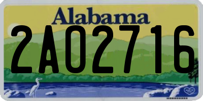AL license plate 2AO2716