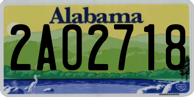 AL license plate 2AO2718