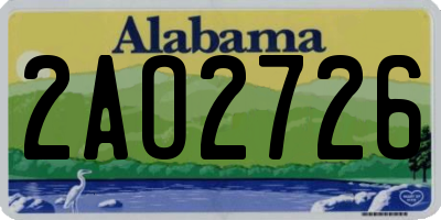 AL license plate 2AO2726