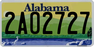 AL license plate 2AO2727
