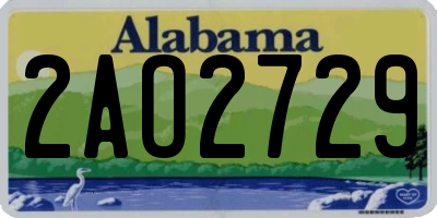 AL license plate 2AO2729