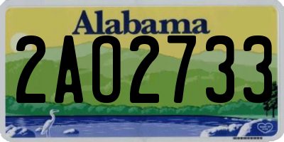 AL license plate 2AO2733