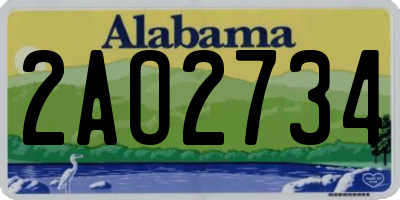 AL license plate 2AO2734