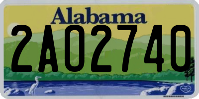 AL license plate 2AO2740